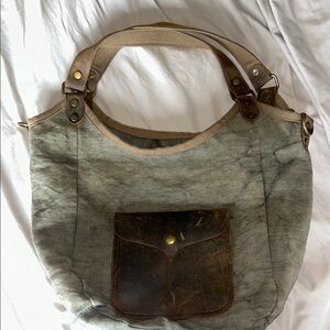 Italian Gray and Brown Women's Bag